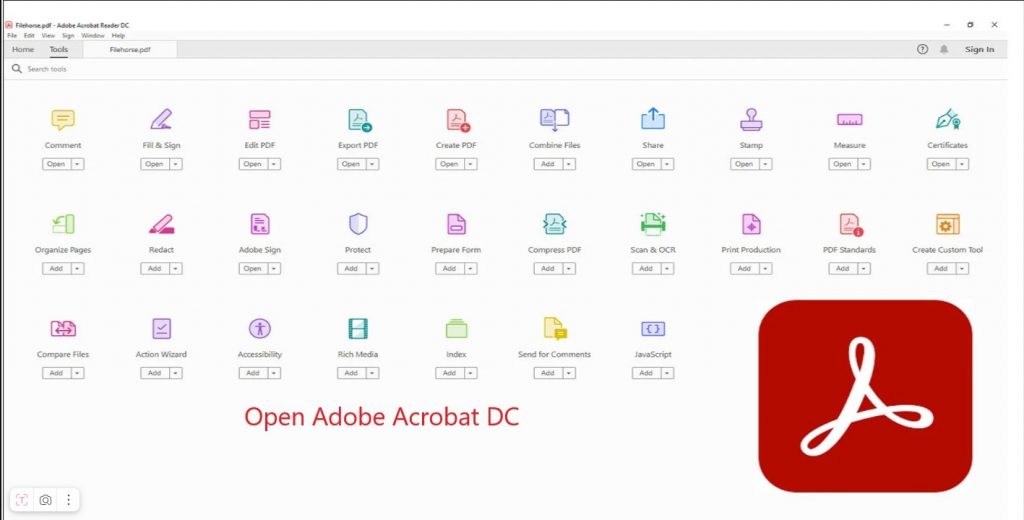 Open Acrobat DC