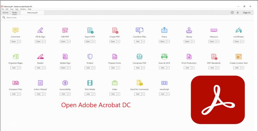 Open Acrobat DC
